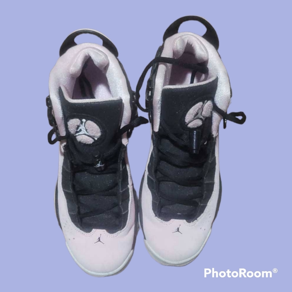 Jordan 6 rings GS snekers 'Black Pink Foam- Anthracite' suede - Picture 2 of 10